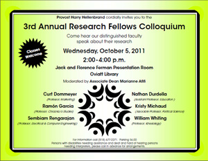 3rd Annual Research Fellows Colloquium flier