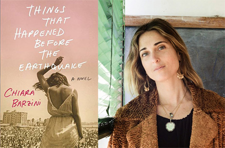Chiara Barzini and book cover for Things that Happened Before the Earthquake