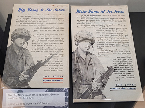Flier in display case, My name is Joe Jones