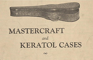 Sheet music back cover advertisement for Mastercraft and Keratol cases