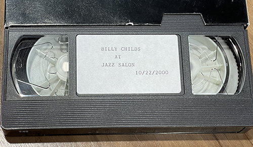 VHS recording of Billy Childs’s solo piano concert from the Double M Jazz Salon at Mimi Melnick's house, Mimi Melnick Collection.