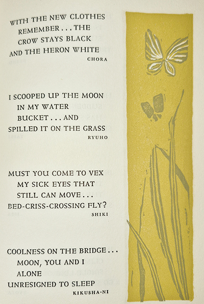 Haiku and decoration from The Four Seasons: Japanese Haiku Second Series, PL884 .F66 1958 