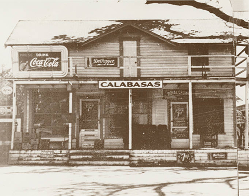 Kramer's grocery store, Originally owned by Charles Cooper, known as Cooper's.  After Cooper died, his widow, Alice, married Laurence Kramer and they renamed it Kramer's.  Kramer owned and operated the store until he retired in 1968, Calabasas, ca. 1930s, ID: CBHS53