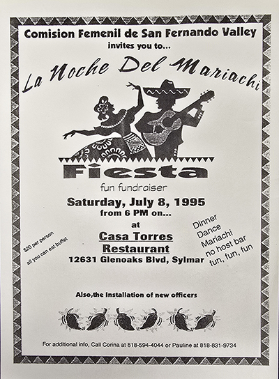 Invitation to “La Noche Del Mariachi”, 1995, Comisión Femenil San Fernando Valley Collection