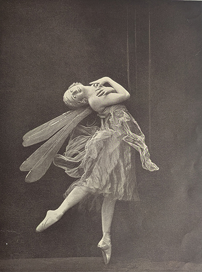 Photograph of ballerina Anna Pavlova in “The Dragonfly,” undated