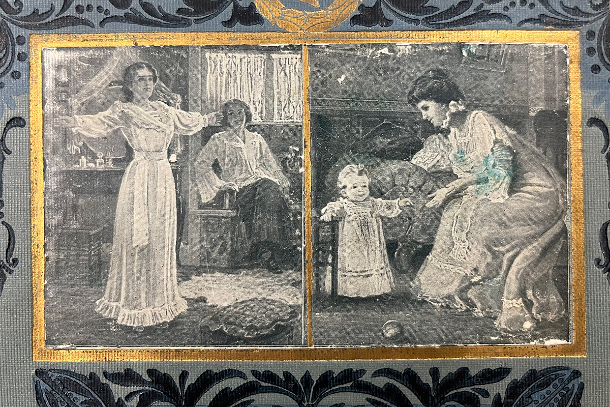 Detail from the cover of Perfect Womanhood for Maidens, Wives, Mothers. RG121 .M5 1903