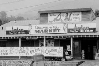 Community Market, 7241 Hillrose Street, Tujunga, Later named Canyon Market and Liquor, circa 1950-1960, ID: LLHS82 Community Market, 7241 Hillrose Street, Tujunga, Later named Canyon Market and Liquor, circa 1950-1960, ID: LLHS82
