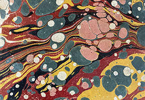 Detail of the marbled endpapers from The Castle of Otranto, PR3757.W2 C3 1786