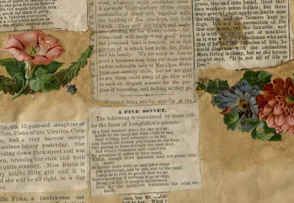 Clippings on a page. Sam Hayes Scrapbook