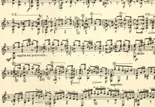 Segovia’s arrangement and transcription of The Chaconne. Vahdah Olcott-Bickford Collection