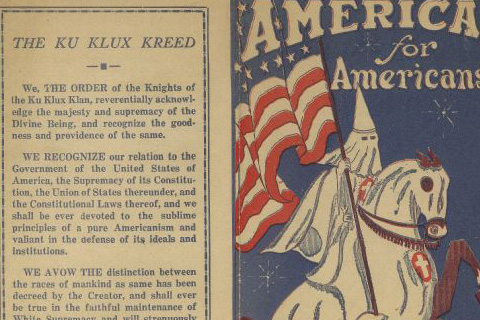 Brochure, America for Americans by the Ku Klux Klan