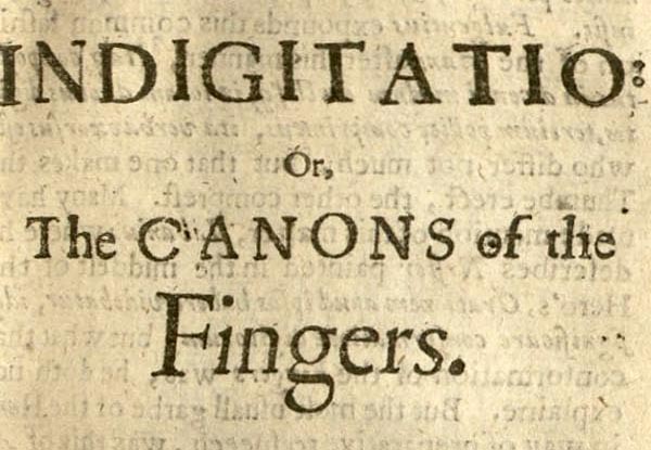 the canons of the fingers title page