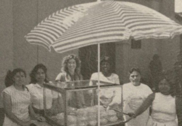 Photograph from promotional brochure featuring CWED's solidarity lending services