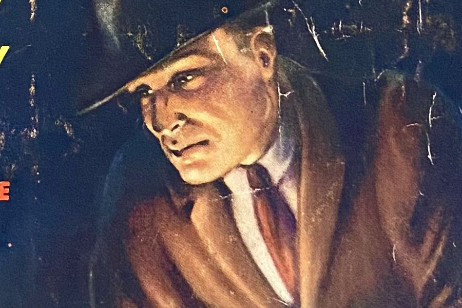 Detail of the illustration on the cover of Weird Tales, v.25 no.5, May 1935