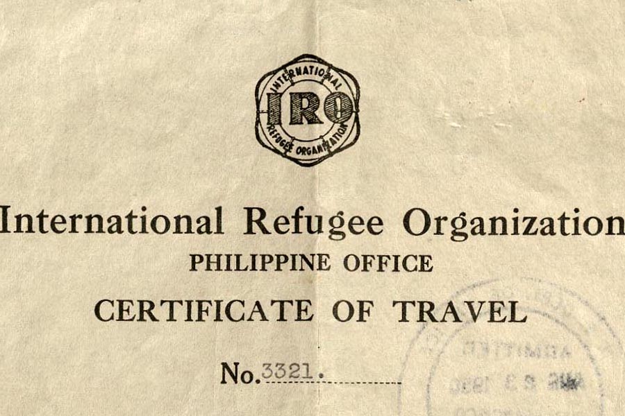 Seal of the International Refugee Organization (IRO) in 1950