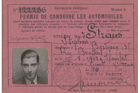 Driving permit issued to Stephan Strauss, ca. 1939