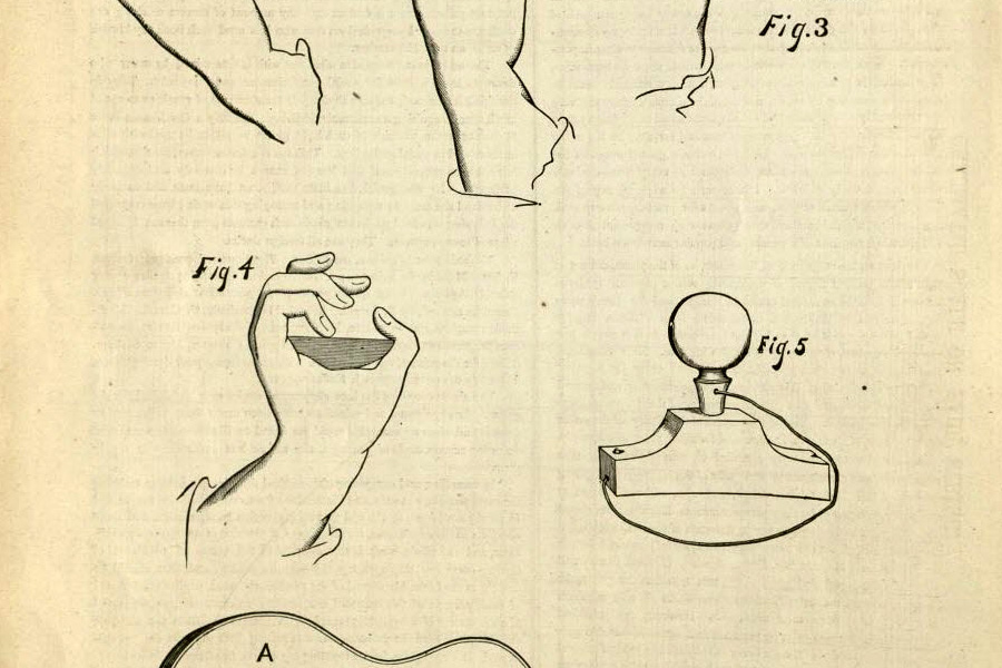 Diagrams showing various positions of the left hand, identical to images in the method of famed European guitarist and composer, Fernando Sor