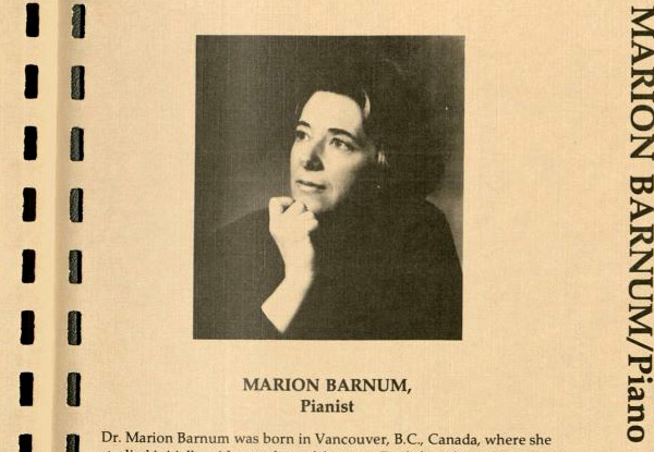 Program, Marion Barnum performance, March 6, 1981