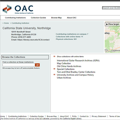Finding Aids on OAC