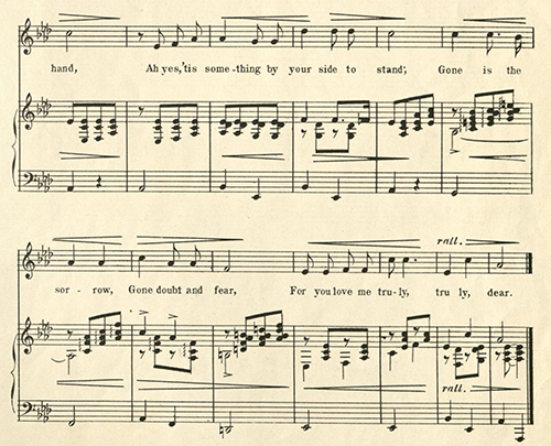 Detail of “I Love You Truly” sheet music, 1900, Library of the Institute for the Study of Women in Music Collection