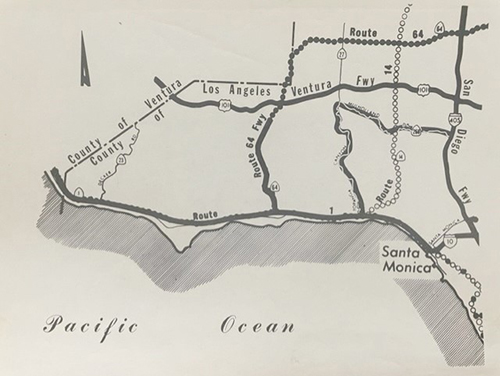 Map of L.A. freeways with Route 64 included