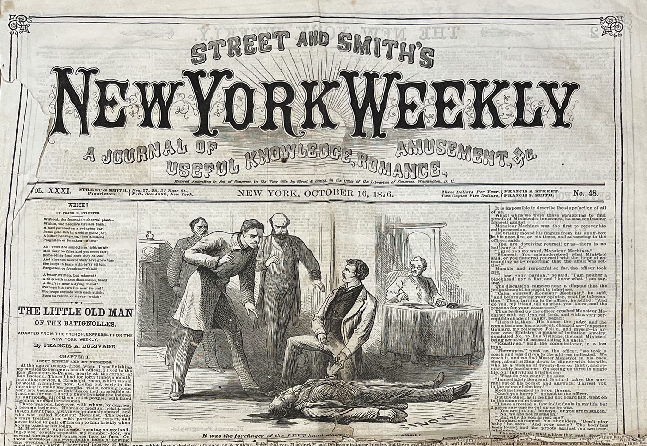 front page of october 16, 1876 issue