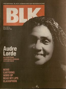 Cover, BLK, issue number 22 featuring poet, Audre Lorde