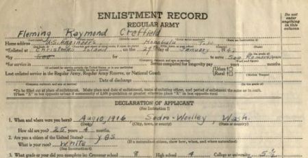Raymond C. Fleming enlistment record