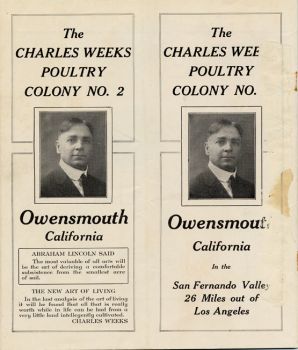 Brochure cover, The Charles Weeks Poultry Colony No 2