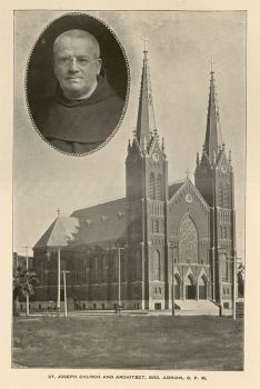 St. Joseph Church and architect, Bro. Adrian, O. F. M.
