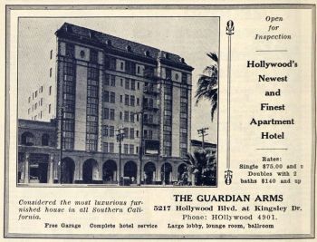 Advertisement for the Guardian Arms Hotel