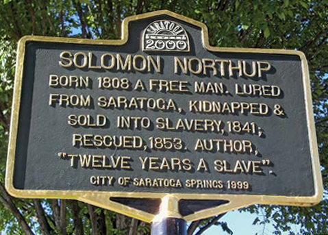 Memorial plaque for Solomon Northup