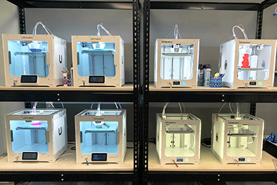 3D Printers on shelves
