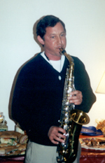 Antonio playing the saxophone