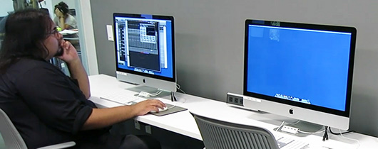 Student Using the Creative Media Studio
