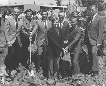 Groundbreaking for a new library building at San Fernando Valley State College (now CSUN), May 19, 1971