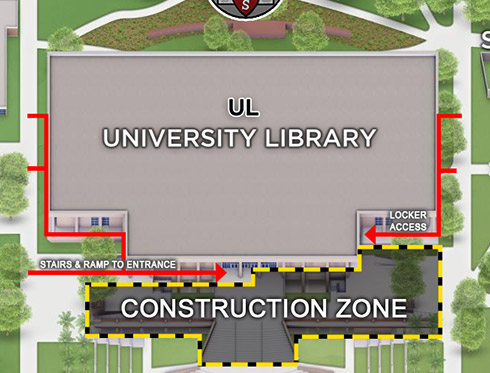 Detail of Library construction zone