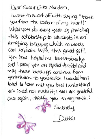 thank you letter from scholarship recipient