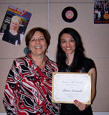 Marianne Afifi and Scholarship Winner Paria Soroushi