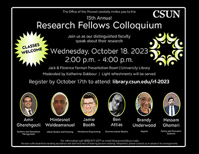 15th Annual Research Fellows Colloquium flyer