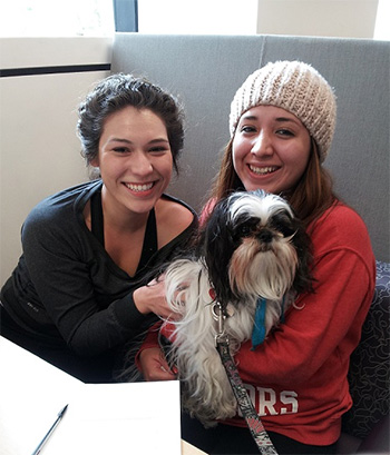 Students with a Therapy Dog