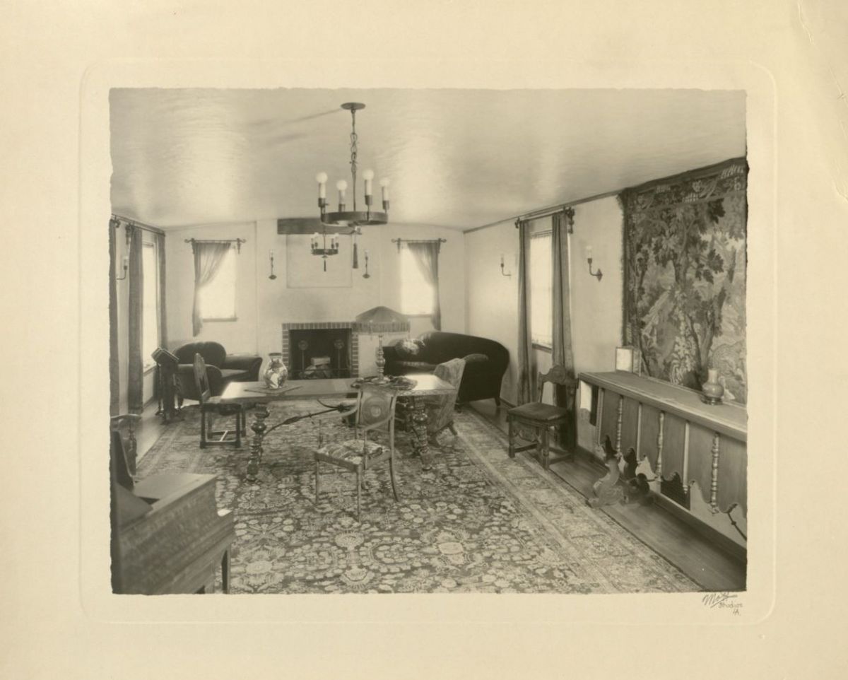 Game Room of a Mission Revival single family home in the foothills of Los Angeles, ca. 1930