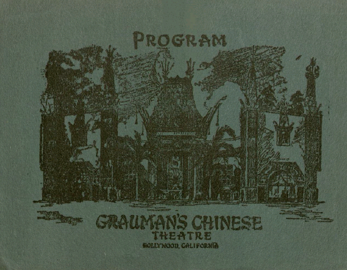 Pamphlet with illustration of Grauman's Chinese Theatre