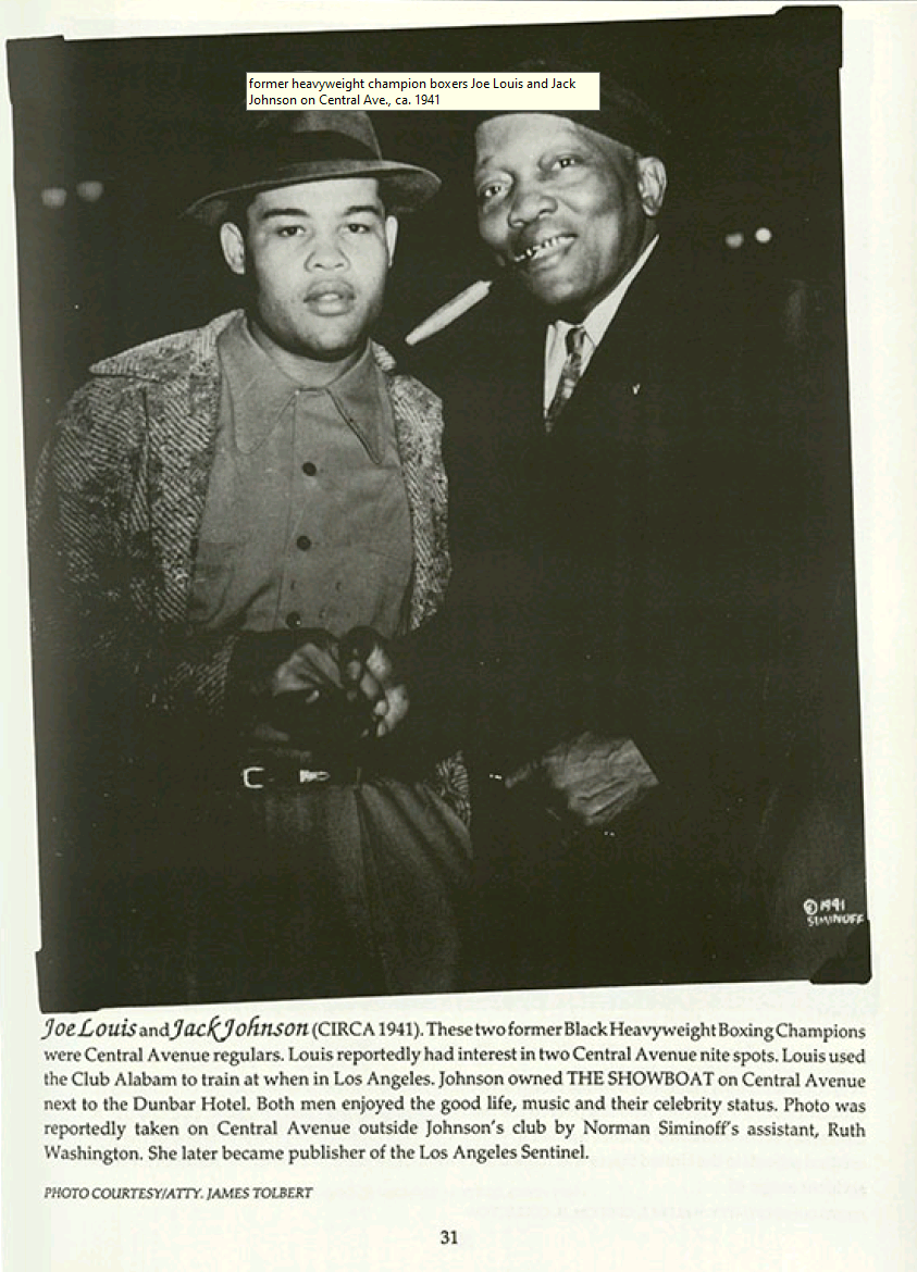 Images of former heavyweight champion boxers Joe Louis and Jack Johnson.