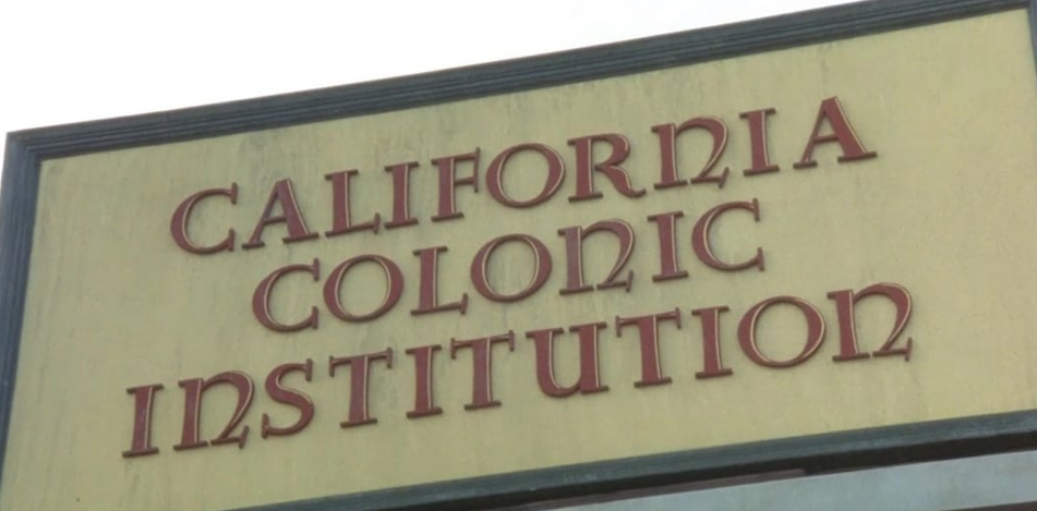 Sign with wooden border. 'California Colonic Institute' is written on it.